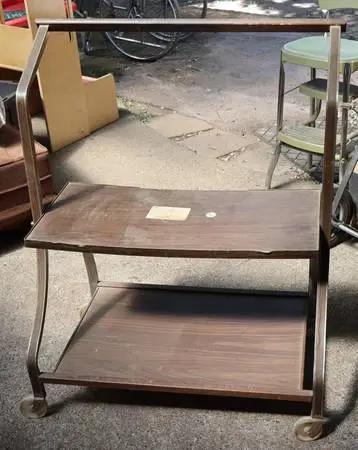 Retro MCM 2-tier Rolling Cart in CHICO
