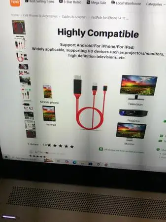 IPHONE-TV HDTV CONNECTION TO PLAY GAMES - NEW
