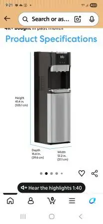 Brio water dispenser