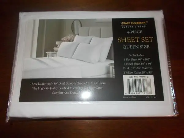 Grace Elizabeth Luxury Linens 4-Piece Queen Sheet Set