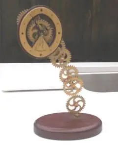 VINTAGE WOOD GEARS CLOCK-ARTIST MADE