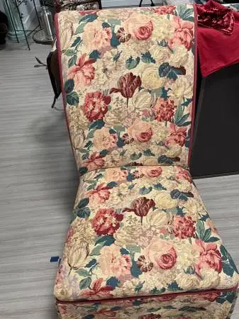 Gorgeous Domain Furniture custom-made, floral Parsons Chair