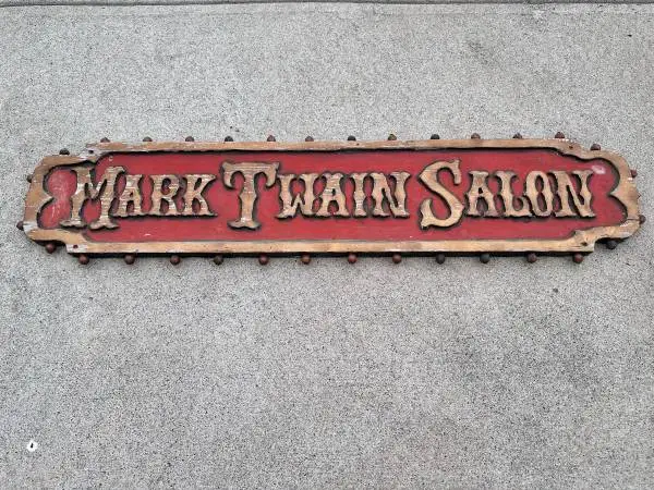 Vintage MARK TWAIN Salon Outdoor Sign