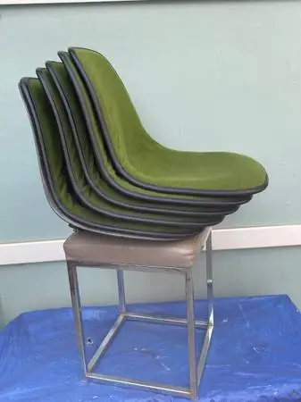 5 Restored Vintage Herman Miller Eames Fiberglass Chairs + SKP Mounts