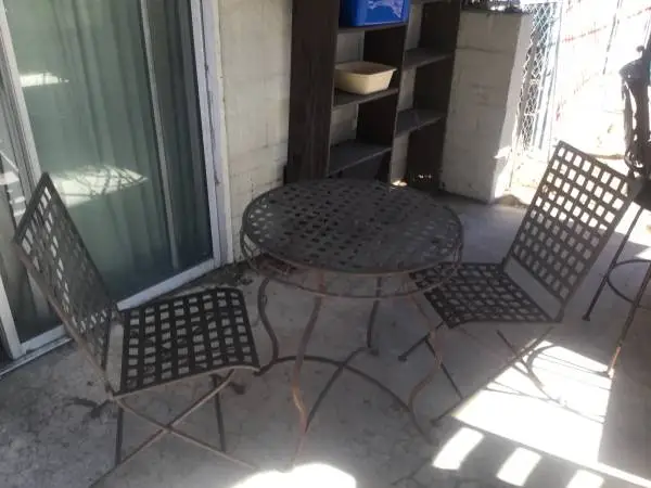 Metal Patio Table with 2 Folding Chairs
