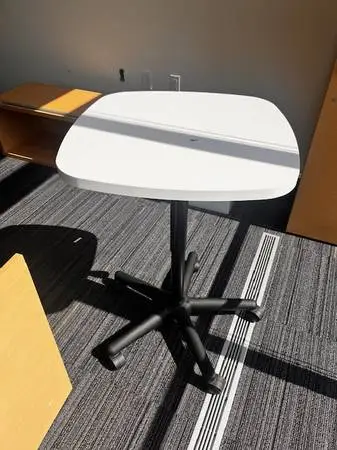 Mobile Pneumatic Table (great for ipad) White top