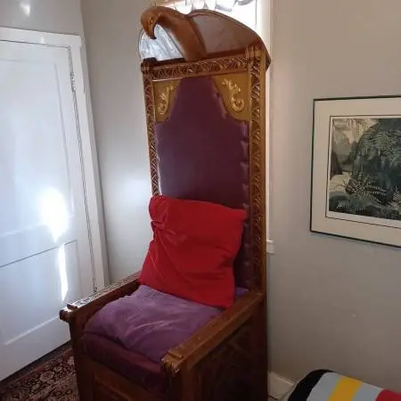 Hand-carved wooden THRONE. Exquisite one-of-a-kind!