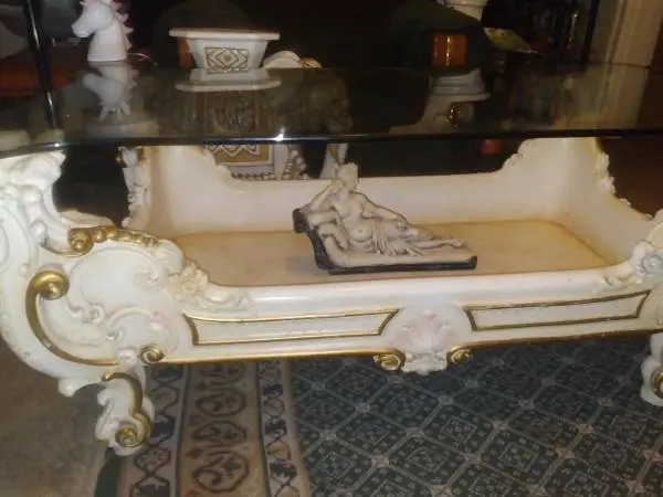 Italian Rare 2-Piece Glass/Wood Silik Coffee Table