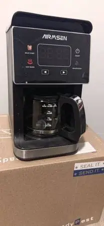 AIRMSEN Grind & Brew Coffee Maker with Built-in Grinder