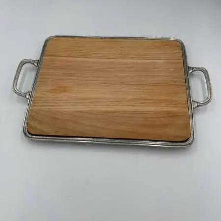 Match Pewter Cheese Tray W/ Handles -9.5X1.5X9.5