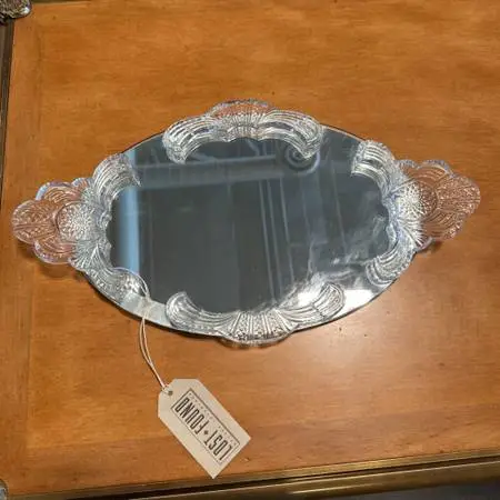 Vintage Shannon Crystal Mirrored Vanity Tray - 10X18X2H