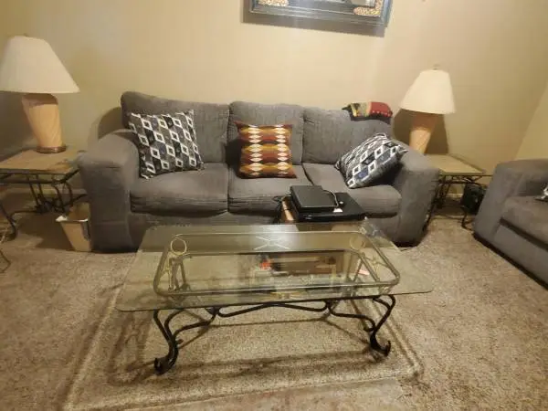 Living room end tables and coffee table