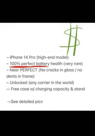 iPhone 14 Pro, Perfect 100% battery health, Like NEW, 128GB, unlocked