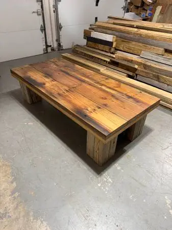 Large Rustic Distressed Wood Coffee Table