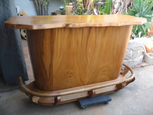 Live Edge Bar-Solid Exotic Hardwood From The Philippines-Vintage