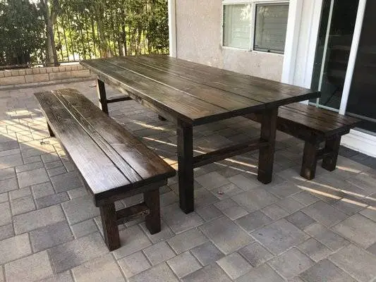 Picnic tables hand made real wood delivered