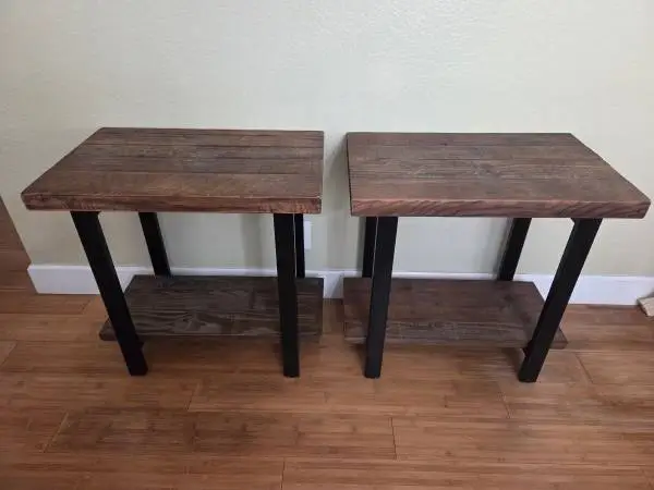 Modern Rustic Industiral End Tables- Excellent Condition - Must See
