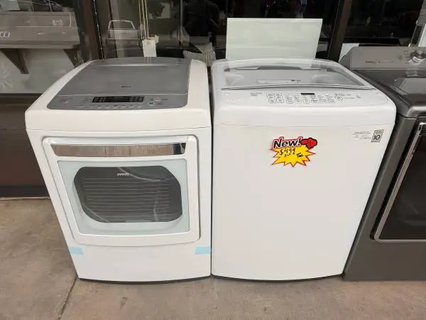 Used White LG Washer and Dryer Toploader