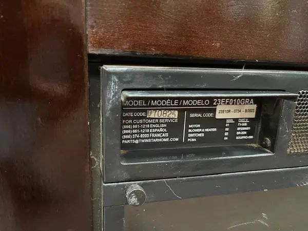Twin Star electric fireplace Model 23ef010gra