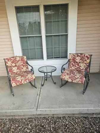 Out door rocking chairs with table