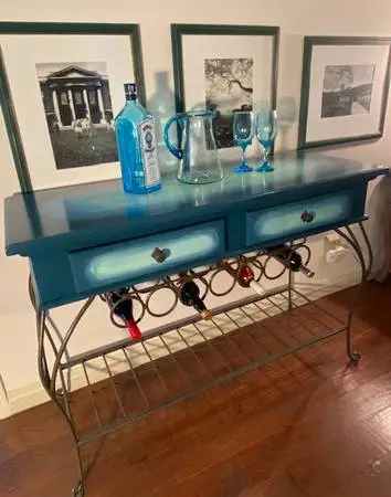 Industrial Chic Entry Hall Sofa /Wine /TV Hand Painted Deep Water