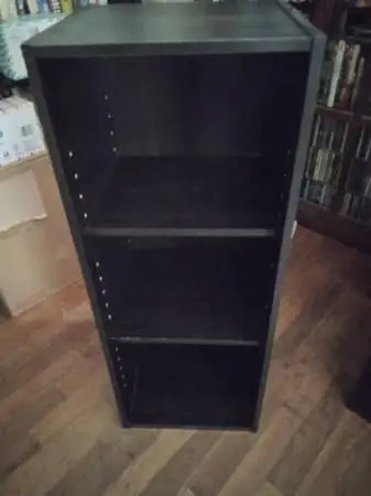 BOOKCASE 3 TIER SHELF BLACK DARK BROWN WOOD  BOOKSHELF
