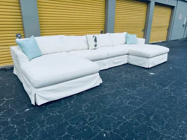 Stunning High End Arhaus Coastal Dual Chaise Sectional Sofa