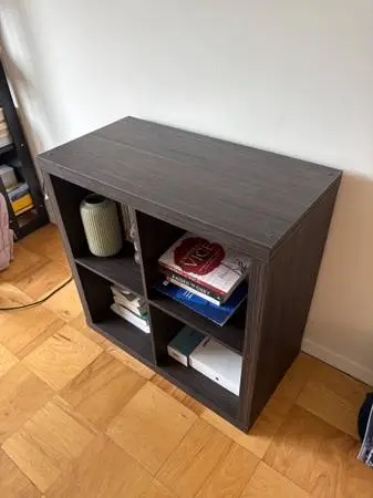 TV Stand — dark 4-cube unit