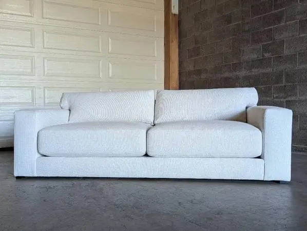 Crate & Barrel White Boucle Sofa DELIVERY AVAILABLE