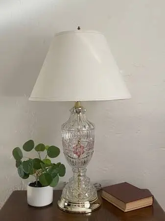 Collectible Crystal Cut Glass Table Lamp