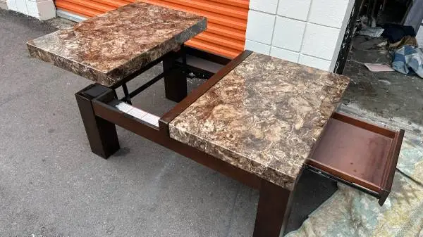 Ashley furniture marble-patterned lift-top coffee table with storage L47”*W32