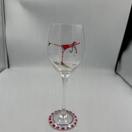 Hand Painted Christmas Wine Glasses- Set of 6