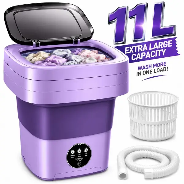 Portable Mini Washing Machine Washer Foldable Washer and Spin Dryer Small Travel