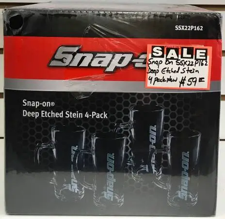 Snap On SSX22P162 Deep Etched Stein 4-Pack New