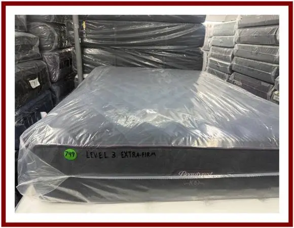 QUEEN SIZE SIMMONS BEAUTYREST WORLD CLASS LEVEL 3 MATTRESS & BOX BED