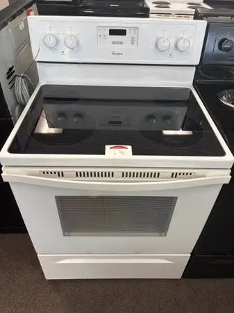 GAJC WHIRLPOOL 30 GLASS TOP RANGE 90 DAY WARRANTY