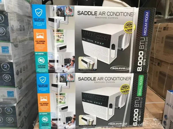 Open Box Soleus Air 8,000 BTU Saddle window Air Conditioner & AC