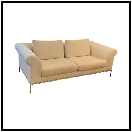 Natuzzi Contemporary Linen Oatmeal Sofa