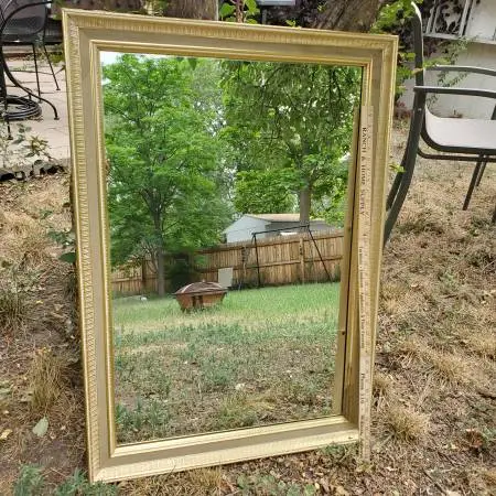Large Gold Tone Mirror 41 x 29 inches