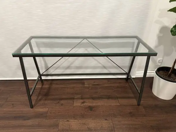 CB2 Dwight Steel & Glass Console Table
