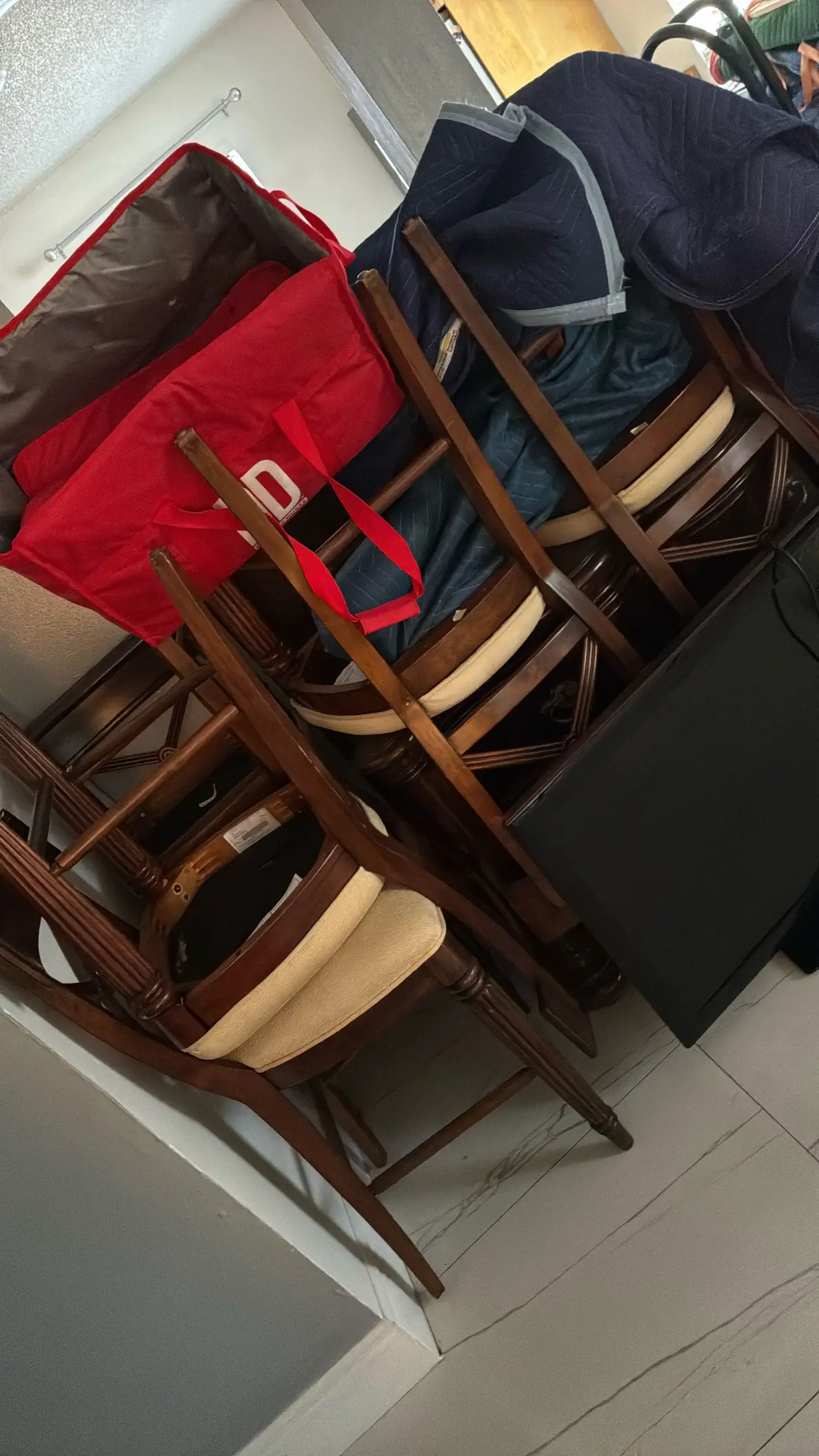 wooden brown back chairs