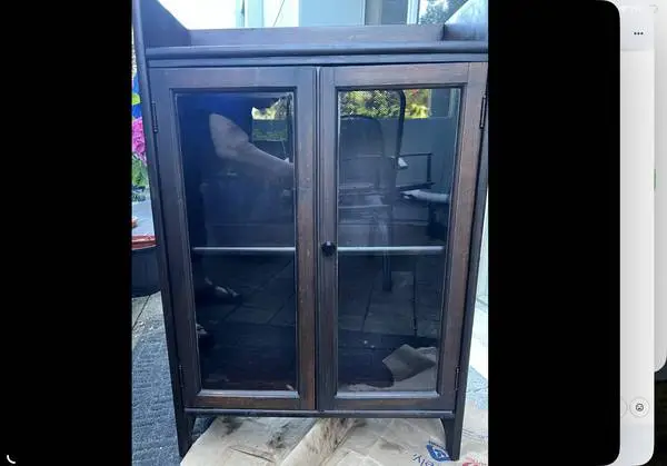 1930’s 40’s Glass Door Wood Bookcase