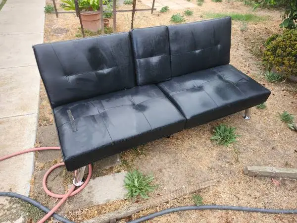 NICE LEATHER FOLDING COUCH / SLEEPER