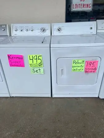 Washer dryer set kenmore super capacity warranty delivery call/text
