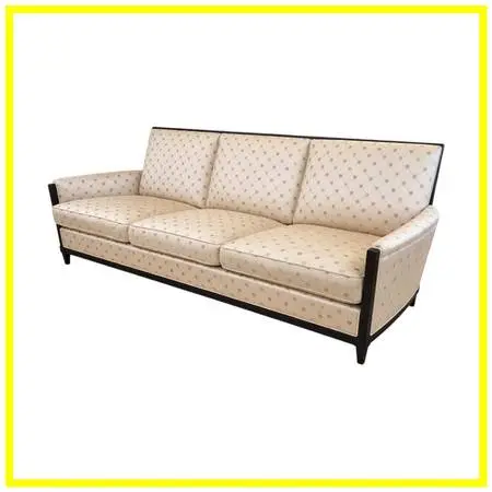 Donghia Golden Sofa With Exposed Wood Frame