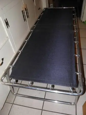 Army 1960 Foldup Aluminum Cot + Mattress/Single Bed Xlnt! Made in USA!