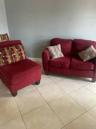 Loveseat and chair