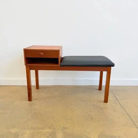 Danish Modern Teak Compact Entryway Bench