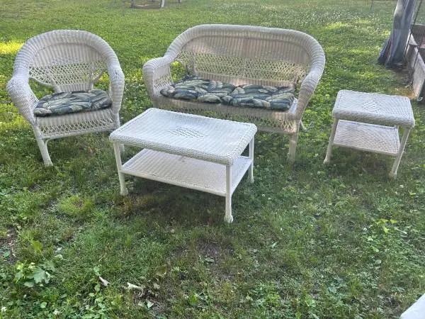 (4)-Piece PVC Wicker Set with Cushions REDUCED!