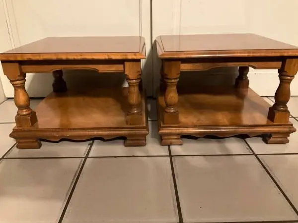 Two maple lamp tables